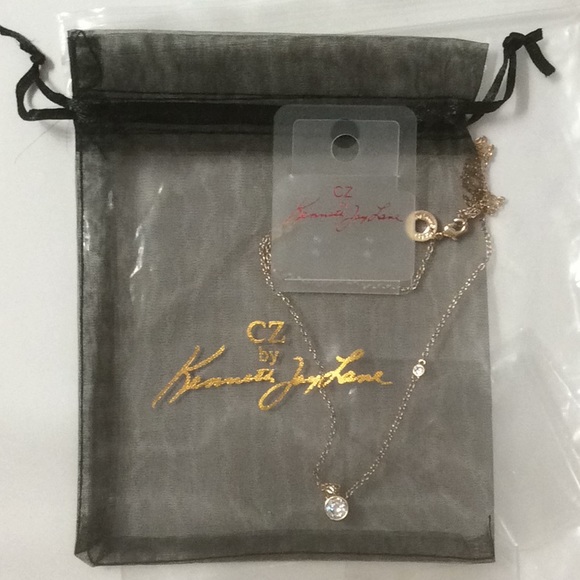 CZ By Kenneth Jay Lane Round Gold Tone Necklace - Picture 1 of 4